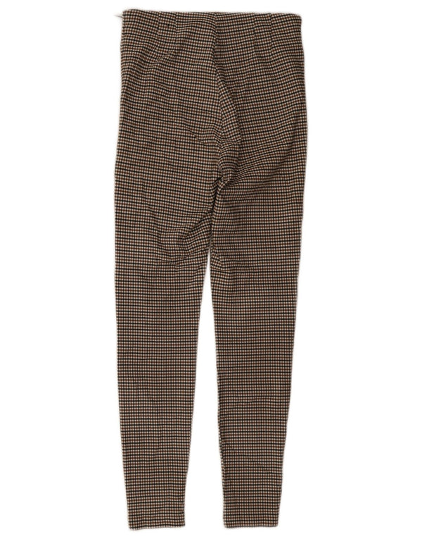 Zara Womens Leggings UK 12 Medium Brown Gingham