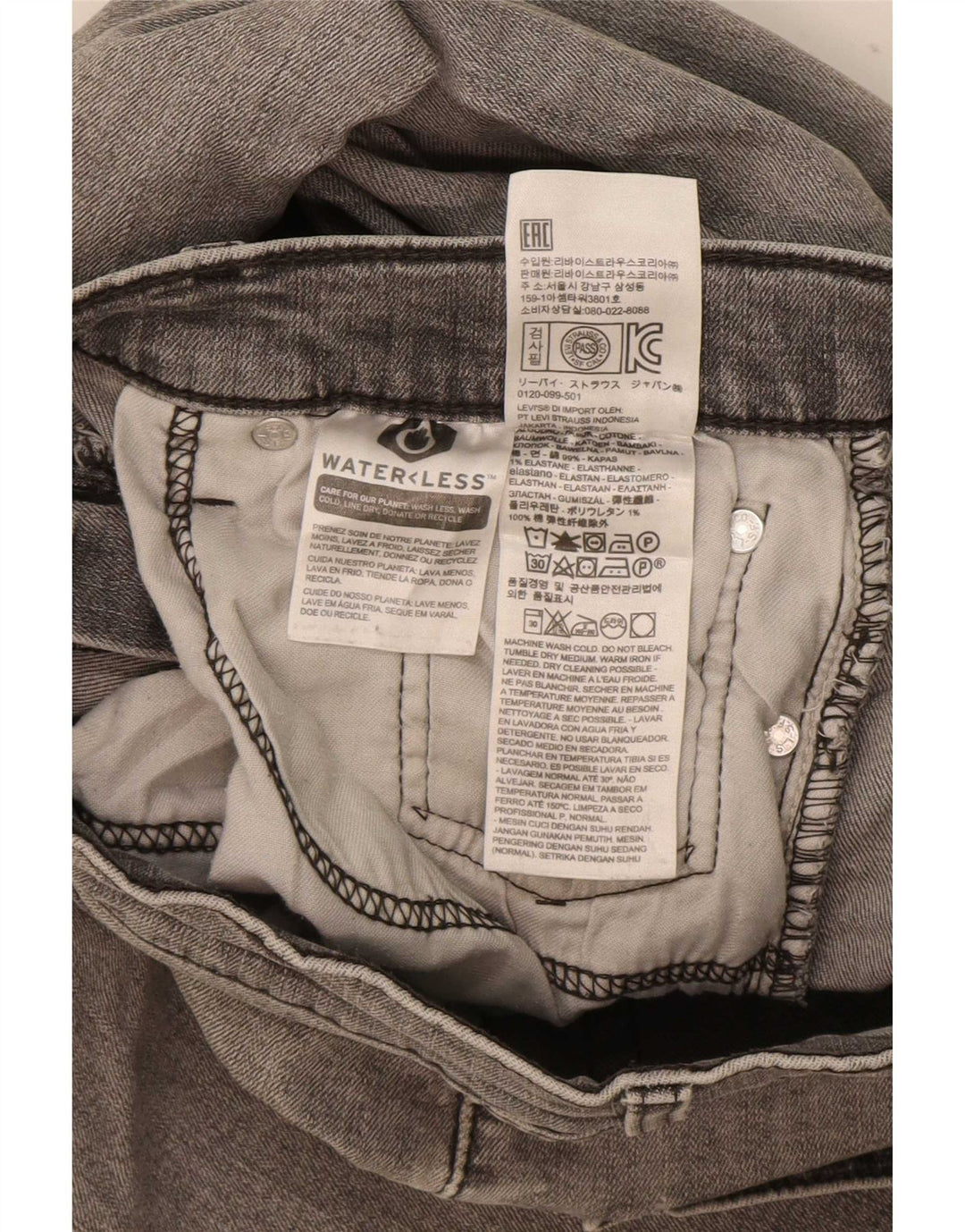 Levi's Herre 511 Slim Jeans W33 L32 Grå Bomuld