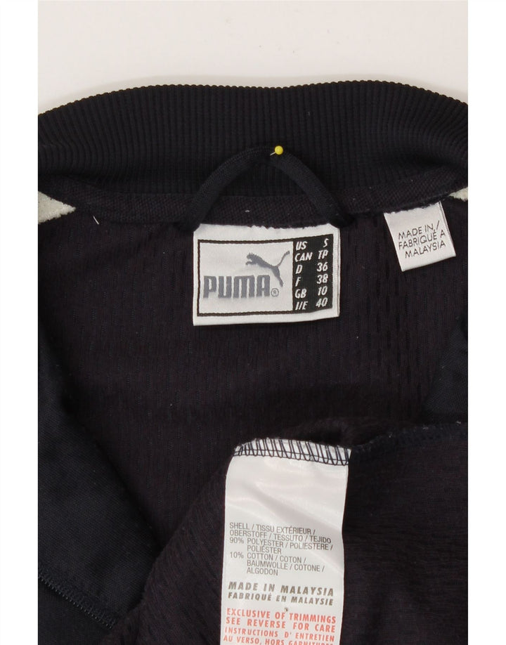 Puma træningsdragt topjakke til kvinder UK 10 Small Navy Blue Colourblock