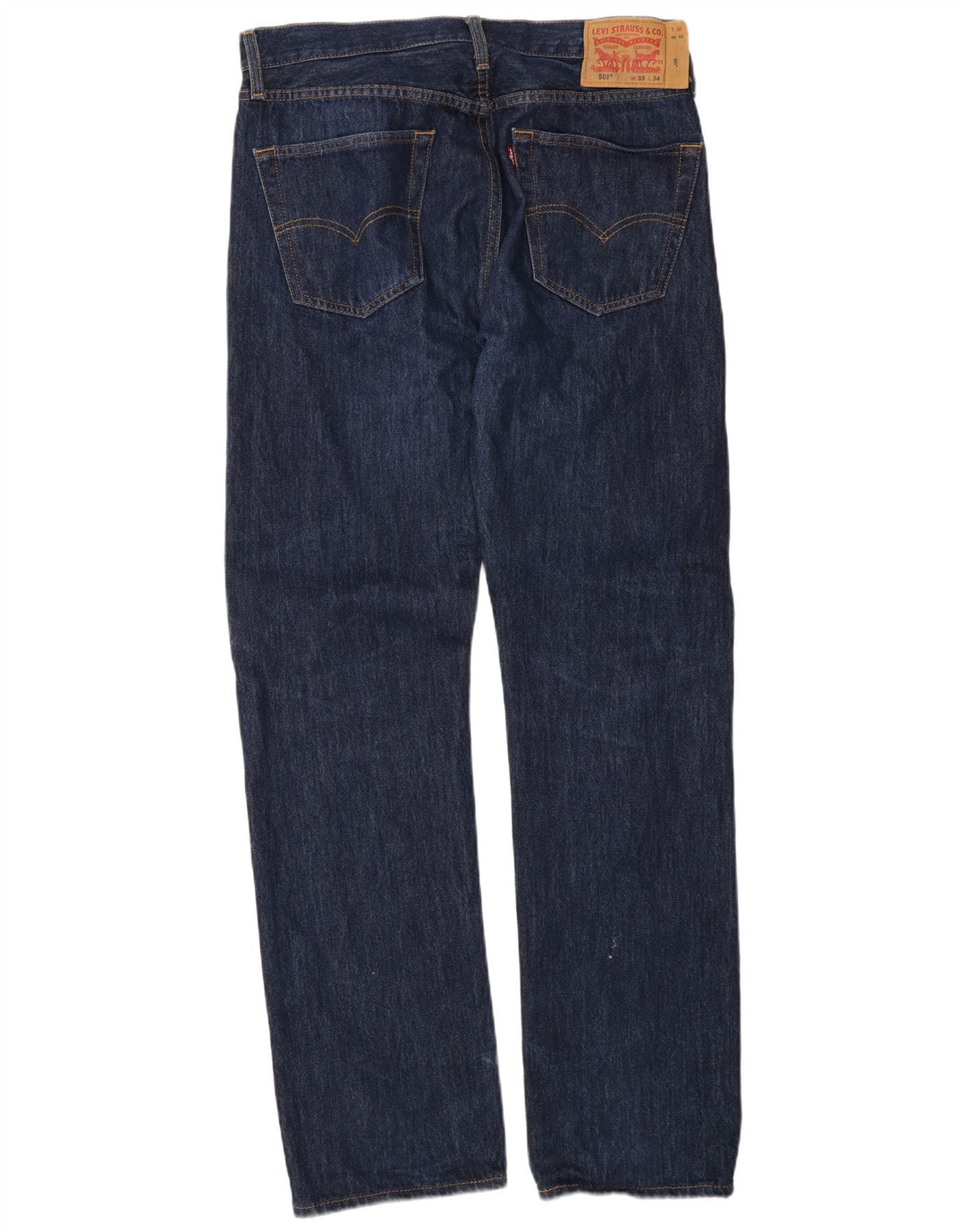 Levi's Herre 501 Straight Jeans W33 L34 Blå Bomuld