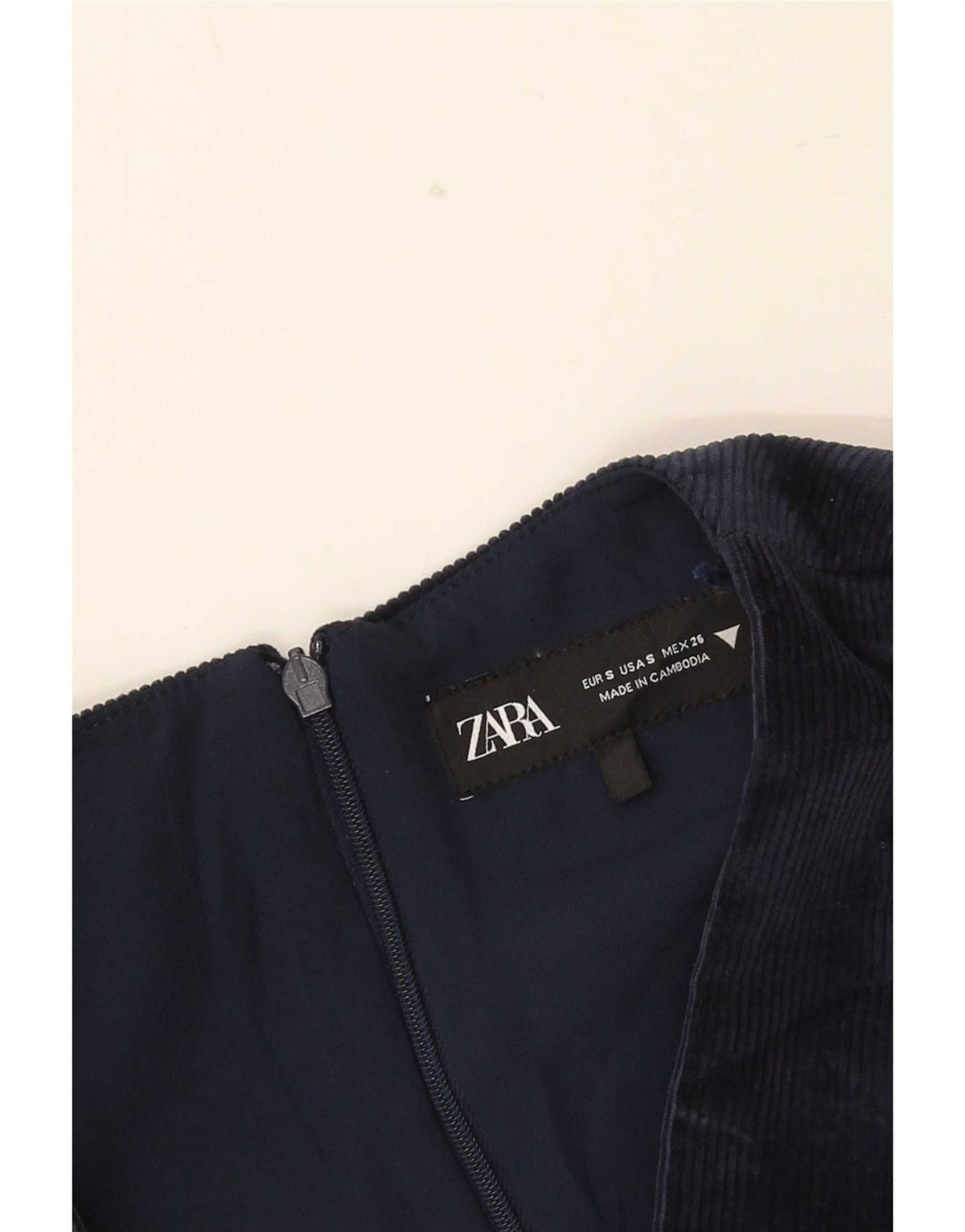 Zara Dame ærmeløs bluse Top UK 8 Small Navy Blue