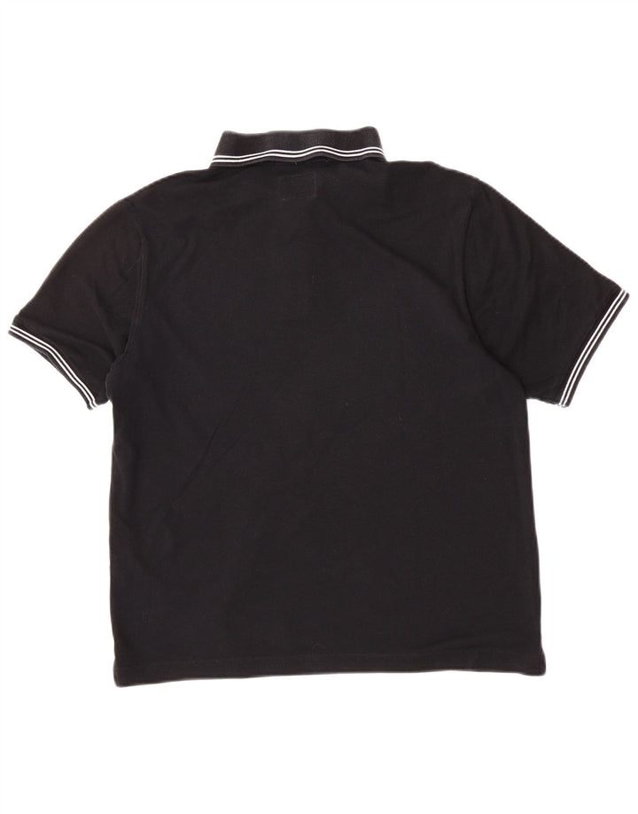 Champion Herre Easy Fit Grafisk Polo Shirt Medium Sort Bomuld