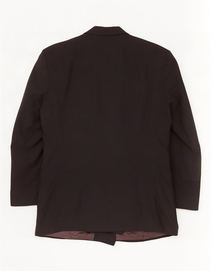 Marks & Spencer Herre Double Breasted Blazer Jacket UK 44 XL Sort Polyester