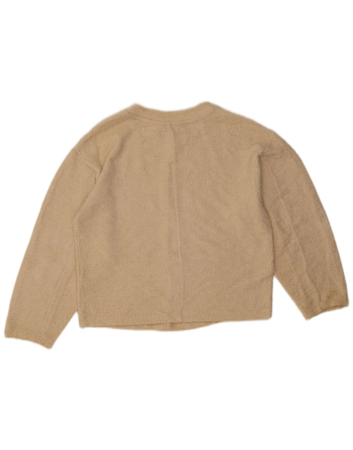 Marks & Spencer Dame Oversized bluse Top UK 6 XS Beige Bomuld