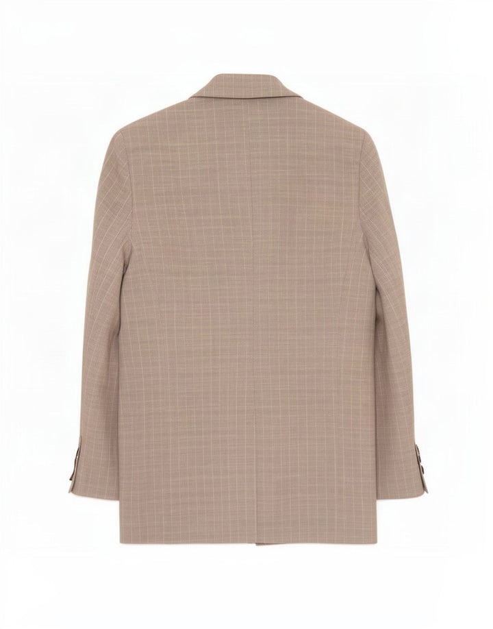 Topshop Dame Dobbeltradet Blazer Jacket UK 12 Medium Grå Stribet