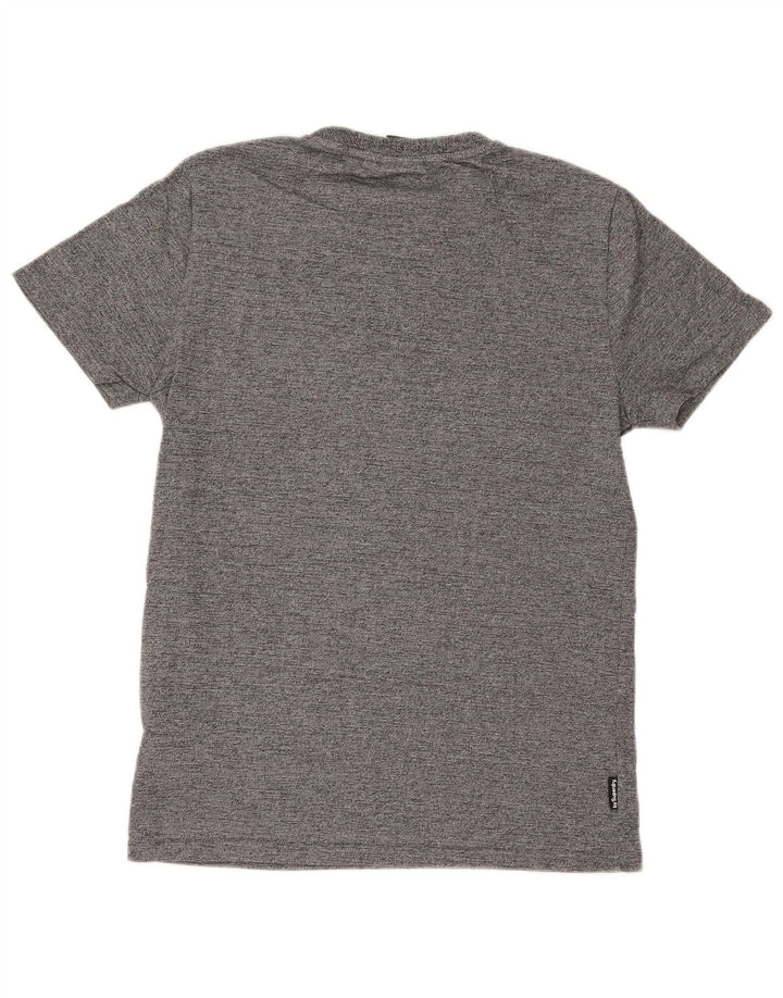 Superdry Herre almindelig grafisk T-shirt top mellemgrå flækket bomuld