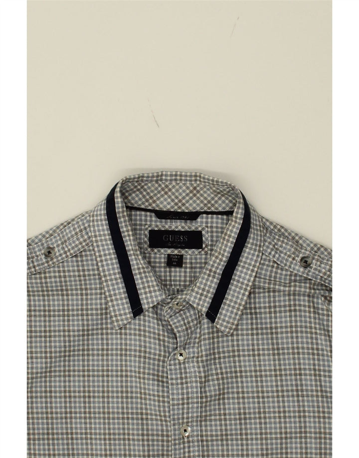 GUESS Mens Shirt Medium Grey Check Cotton Vintage Guess and Second-Hand Guess from Messina Hembry 