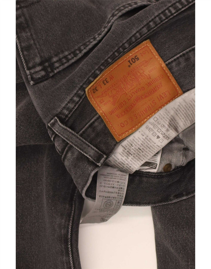 Levi's Herre 501 Straight Jeans W33 L32 Grå Bomuld