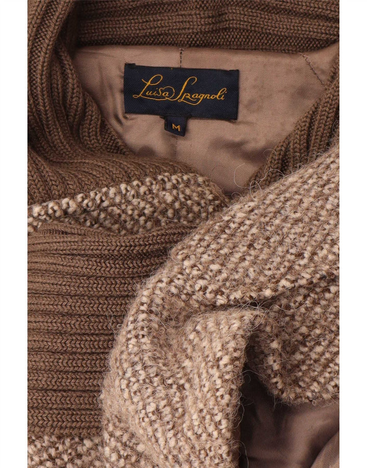 Luisa Spagnoli Dame Overfrakke UK 14 Medium Brun Flecked Uld
