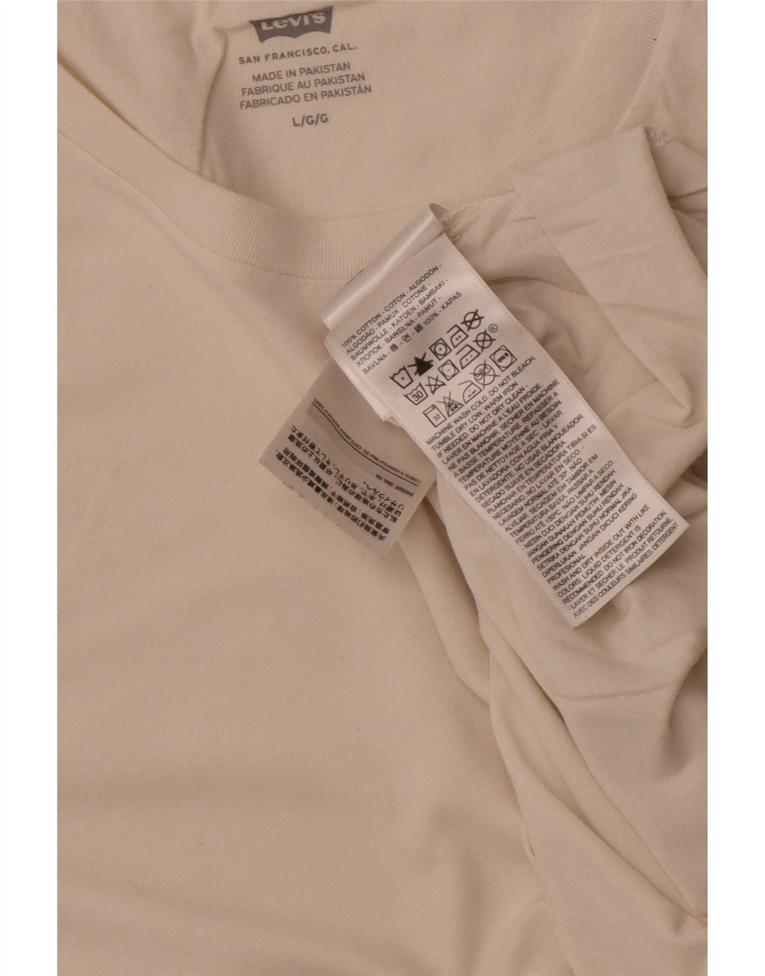 Levi's Herre T-Shirt Top Stor Hvid Bomuld