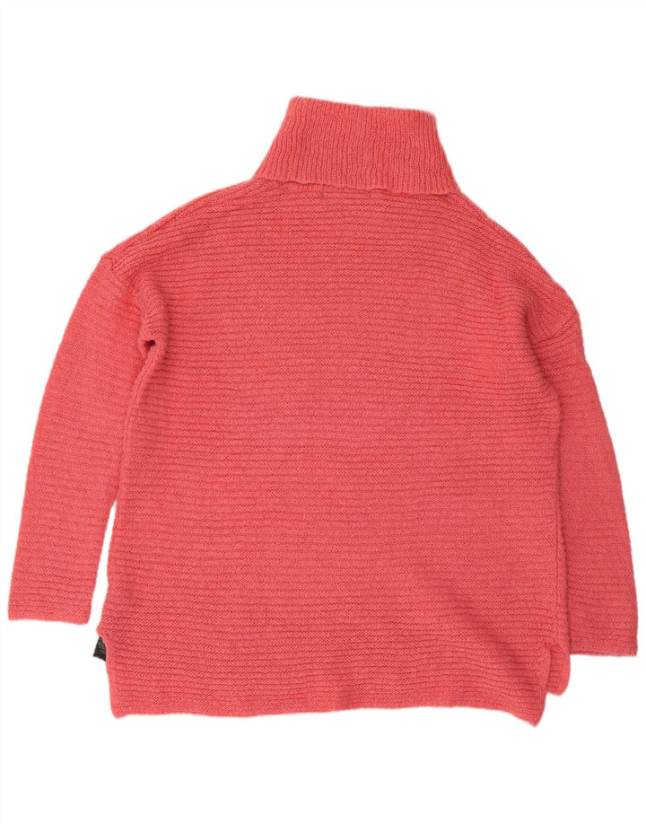 Marks & Spencer Dame Rullehals Sweater UK 14 Stor Pink Polyamid