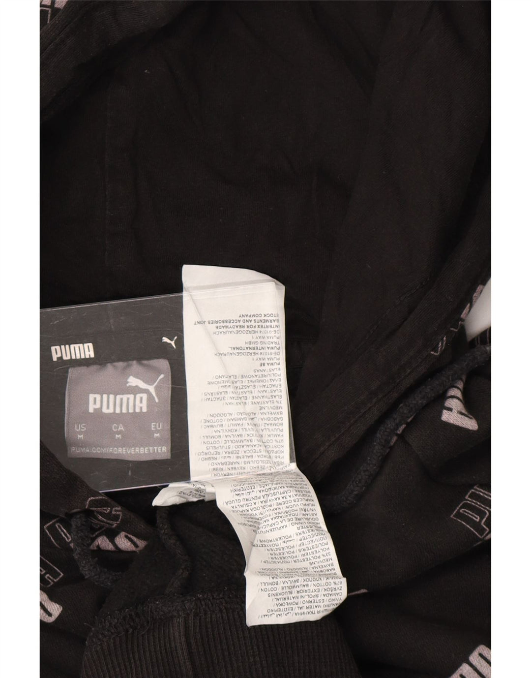 PUMA Grafisk hættetrøje til mænd mellem sort bomuld