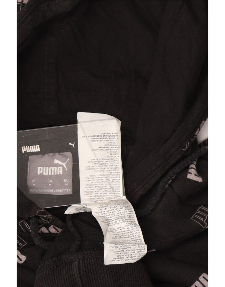 PUMA Grafisk hættetrøje til mænd mellem sort bomuld