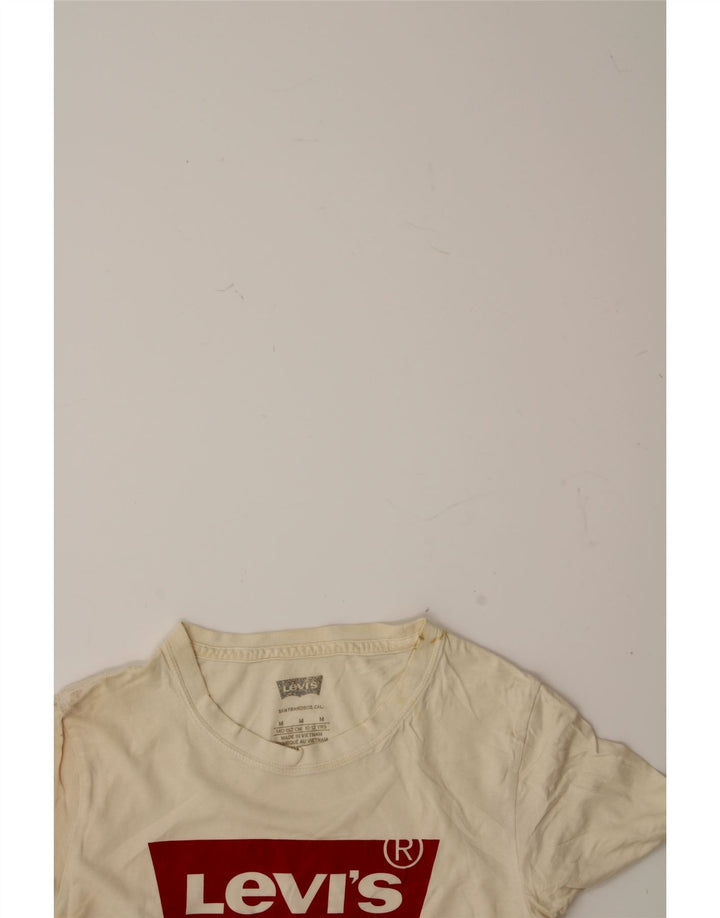 LEVI'S Boys Graphic T-Shirt Top 10-11 Years Medium  Off White Cotton Vintage Levi's and Second-Hand Levi's from Messina Hembry 