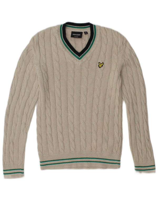 Lyle & Scott Boys V-hals sweater 9-10 år hvid bomuld