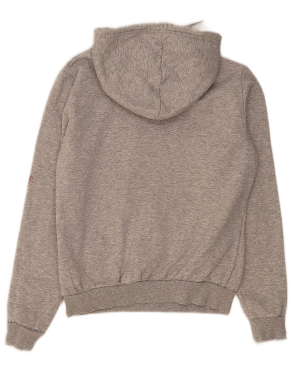 Puma Graphic Crop Hoodie Jumper UK 10 Small Grey Flecked Bomuld