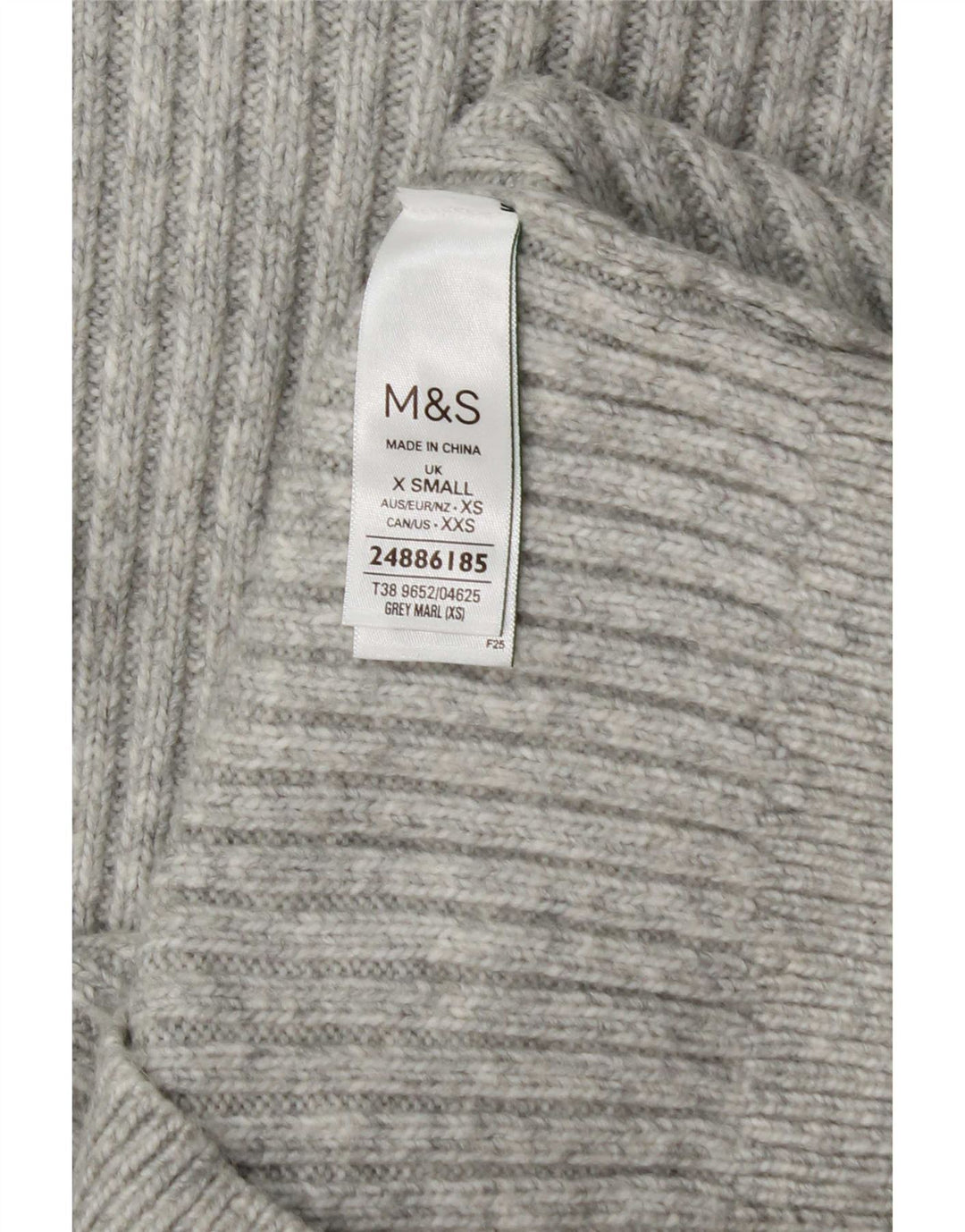 Marks & Spencer Dame sweater med rund hals DK 6 XS Grå polyester