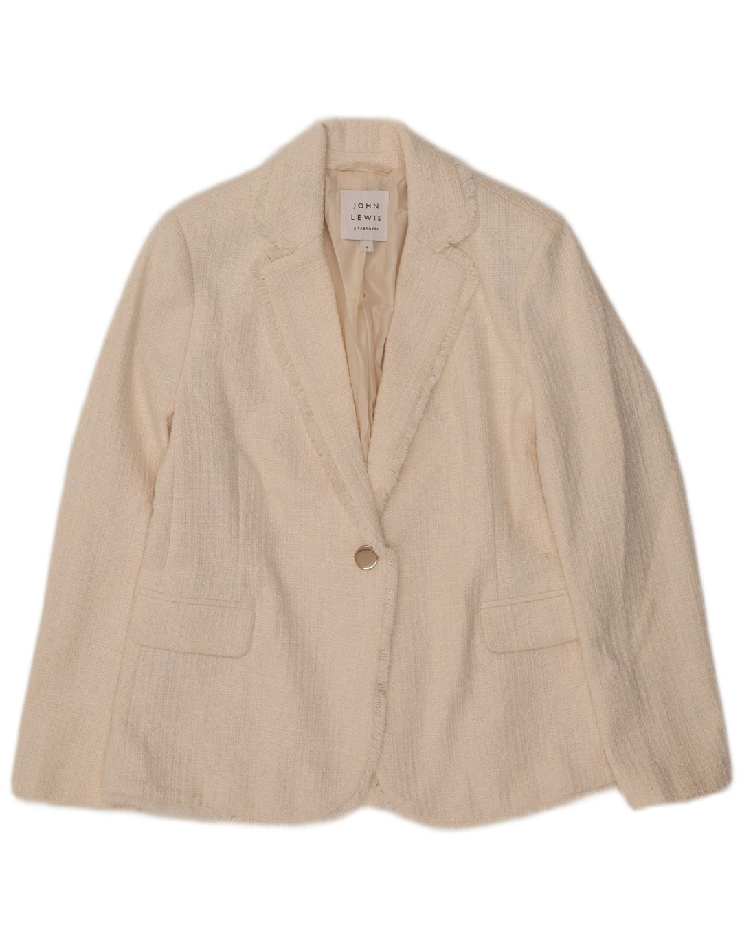 John Lewis Dame 1 Knap Blazer Jacket UK 10 Small White Bomuld