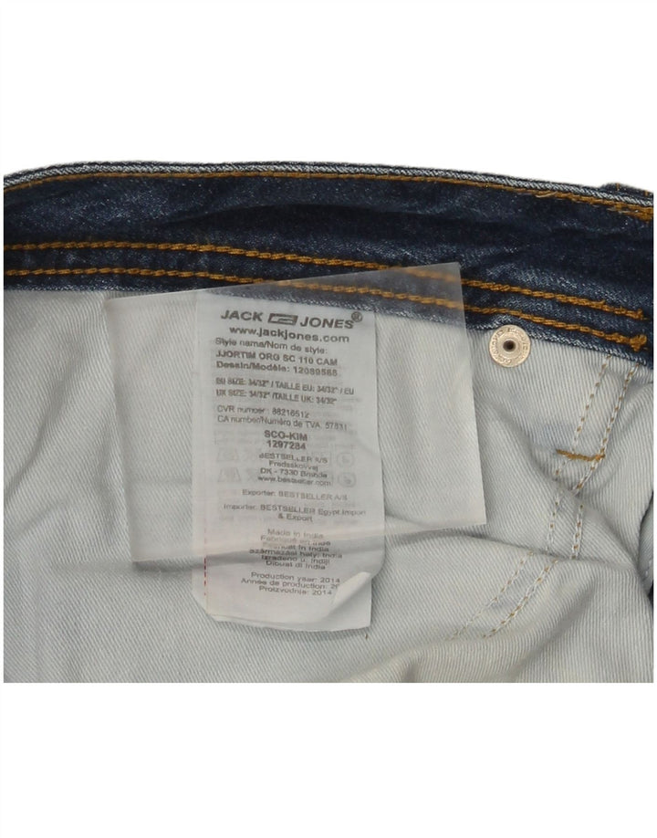 Jack & Jones Herre Distressed Straight Jeans W34 L32 Blå Bomuld