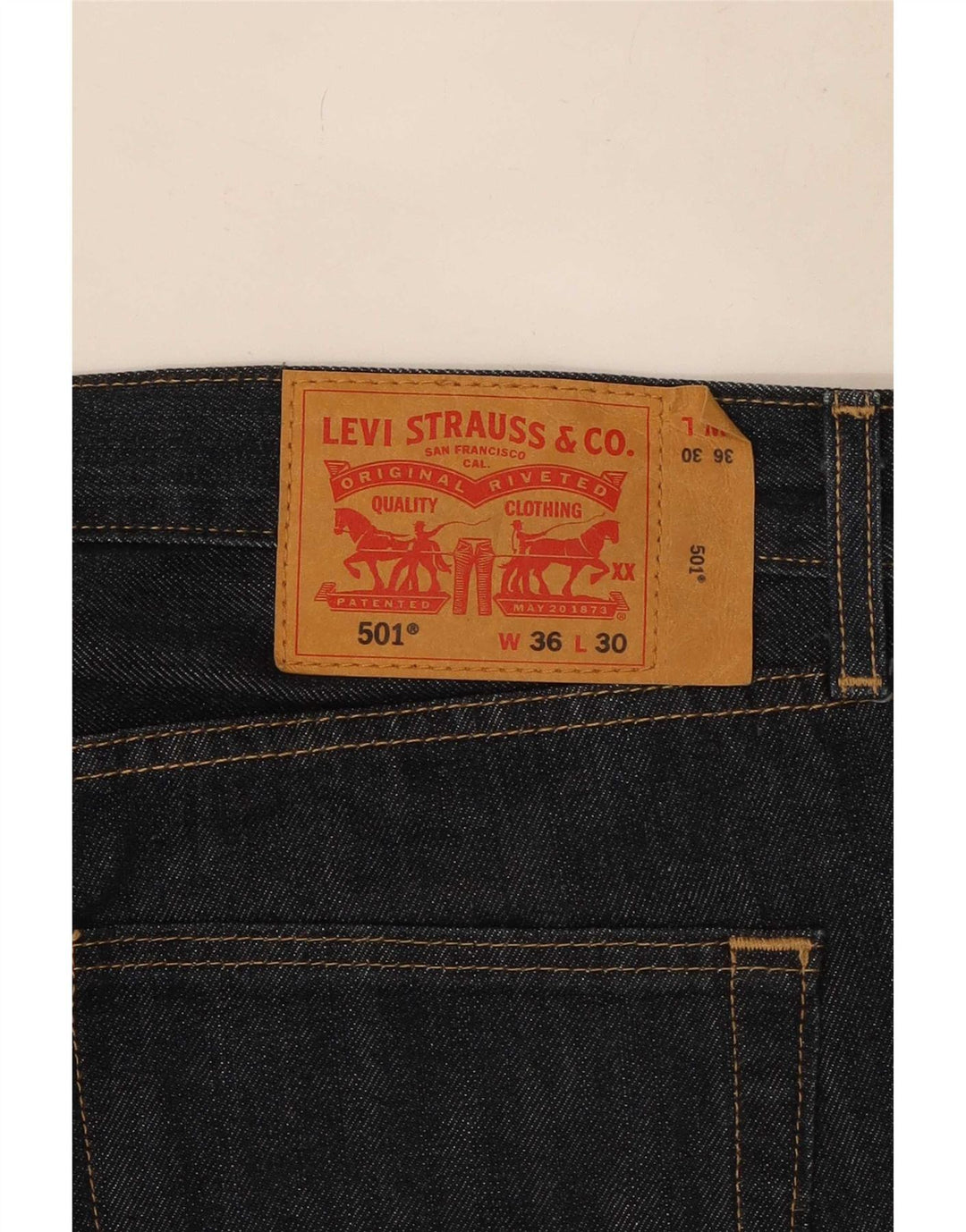 Levi's Herre 501 Straight Jeans W36 L30 Marineblå Bomuld