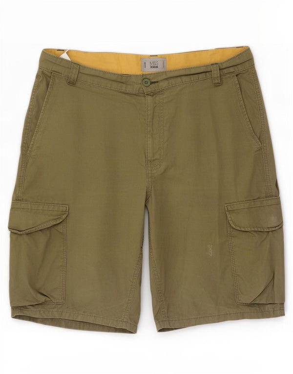 Marks & Spencer Herre Cargo Shorts Large W34 Khaki Bomuld