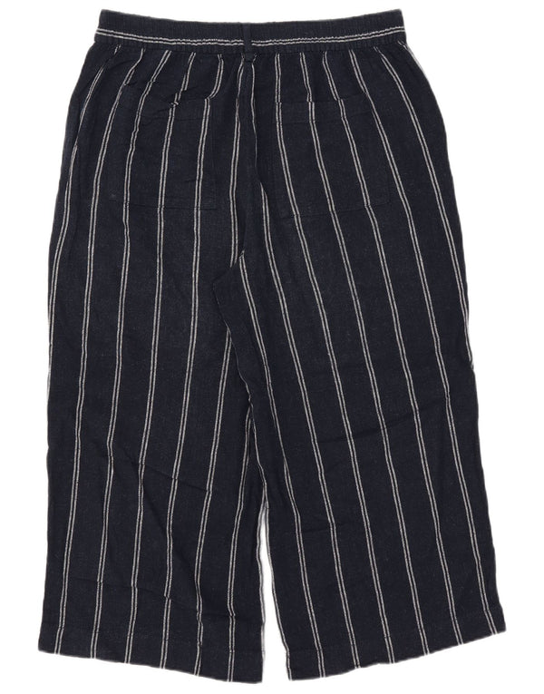 Marks & Spencer Dame Capri Bukser UK 14 Large W34 L23 Marineblå Stribet