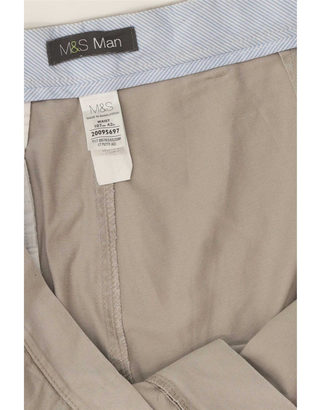 Marks & Spencer Herre Chino Shorts W42 2XL Grå Bomuld