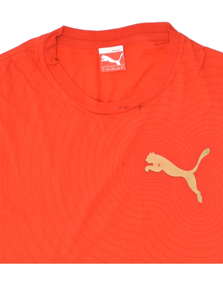 PUMA Mens T-Shirt Top Medium Red Cotton | Vintage Puma | Thrift | Second-Hand Puma | Used Clothing | Messina Hembry 