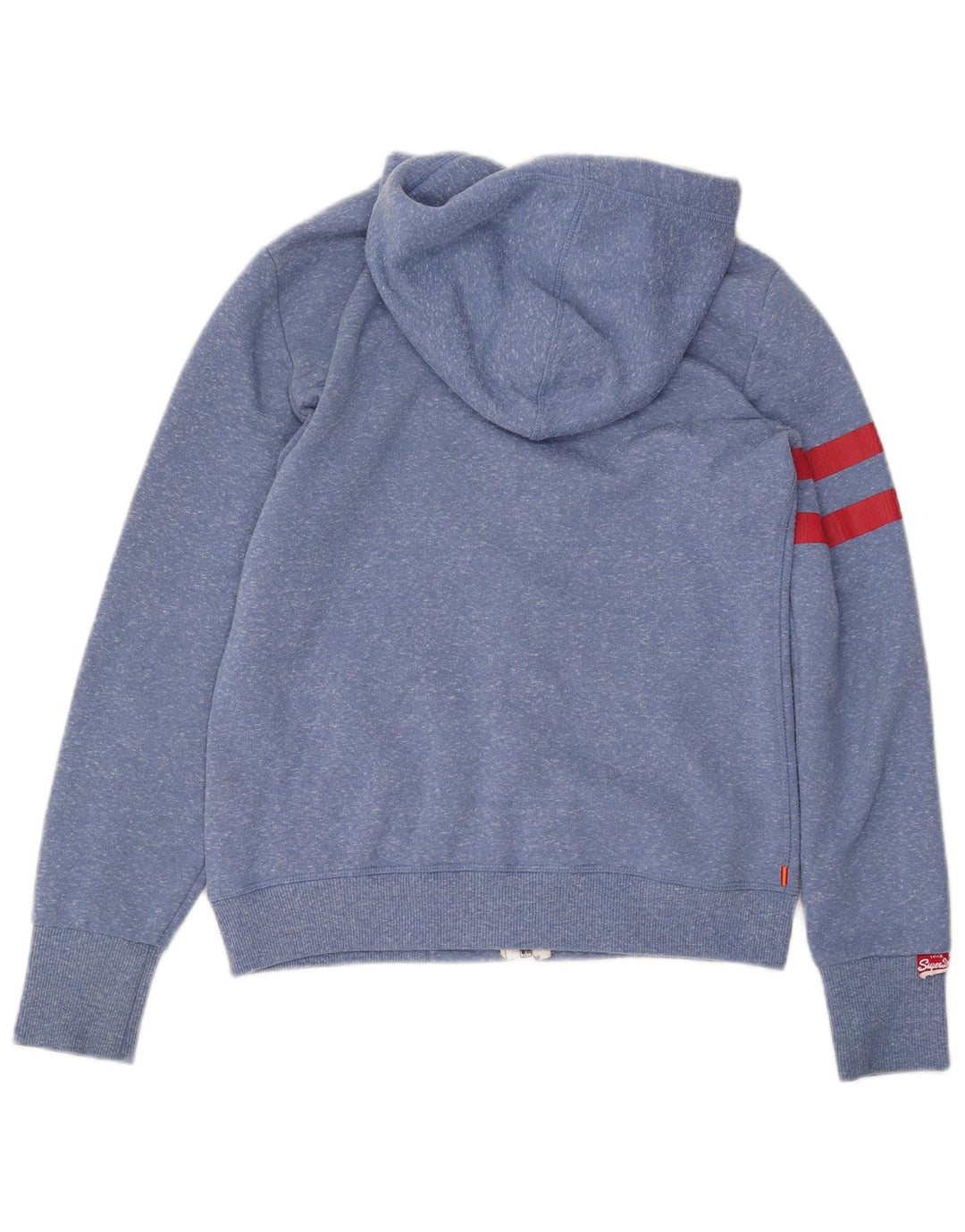SUPERDRY hættetrøje med lynlås til kvinder til kvinder UK 14 Medium Blue Flecked