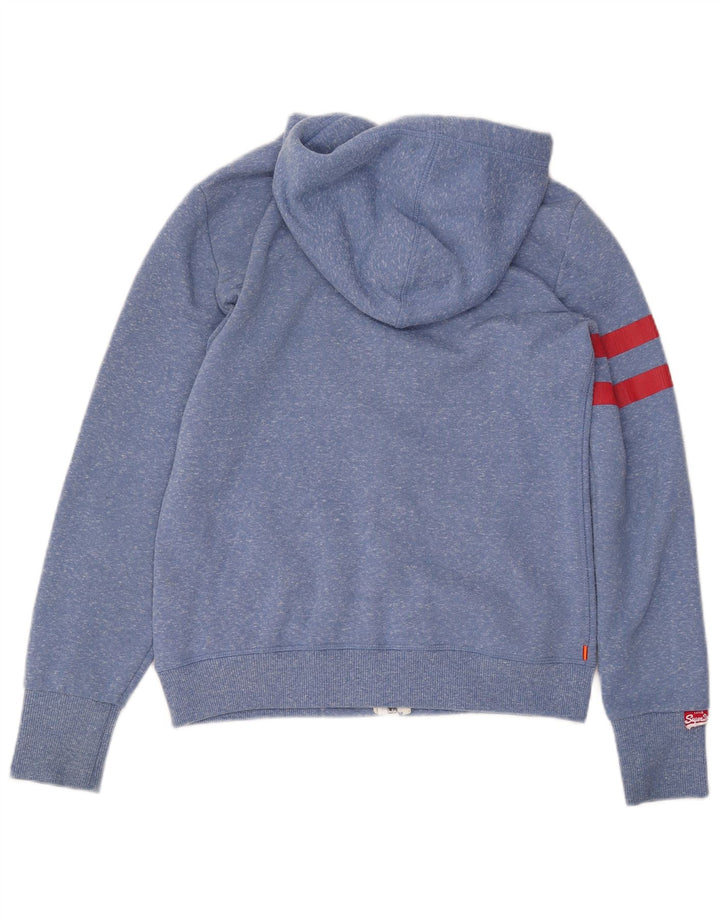 SUPERDRY hættetrøje med lynlås til kvinder til kvinder UK 14 Medium Blue Flecked