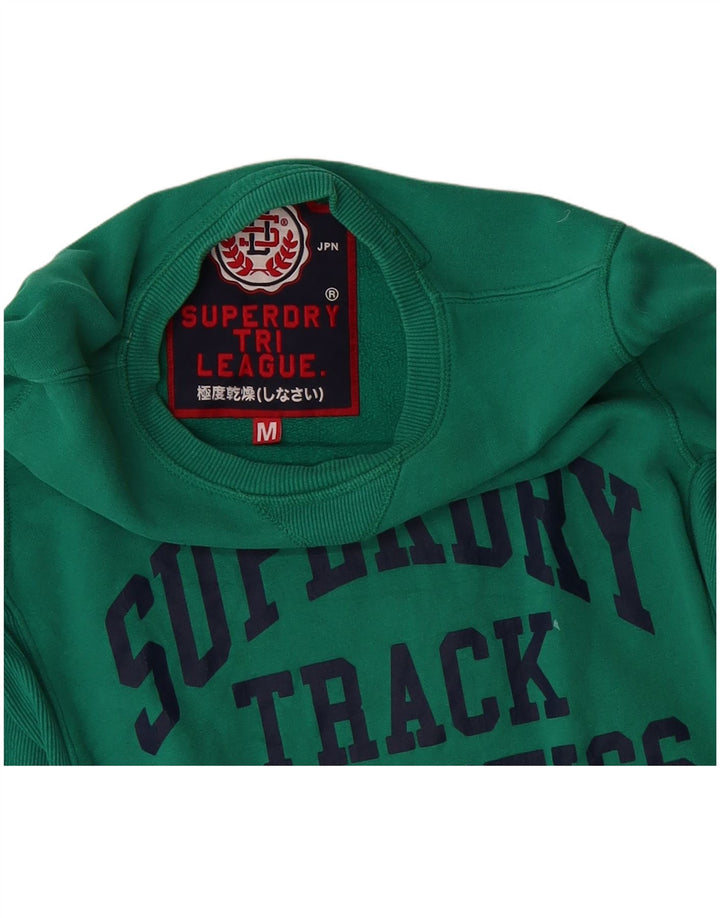 SUPERDRY Mens Graphic Sweatshirt Jumper Medium Green Cotton