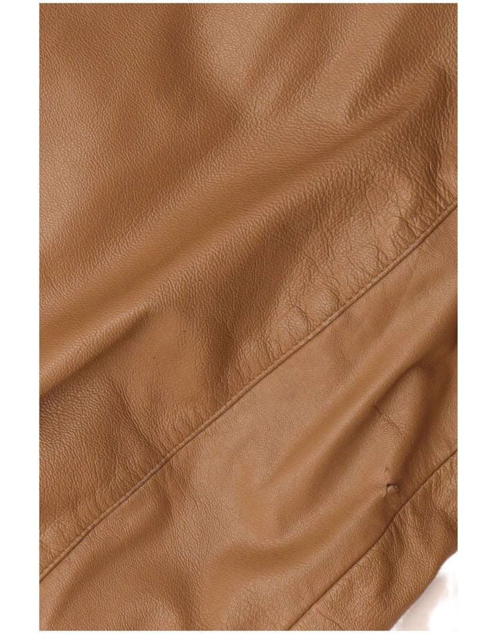 Vintage Herre Læderjakke IT 54 XL Beige Colourblock Læder