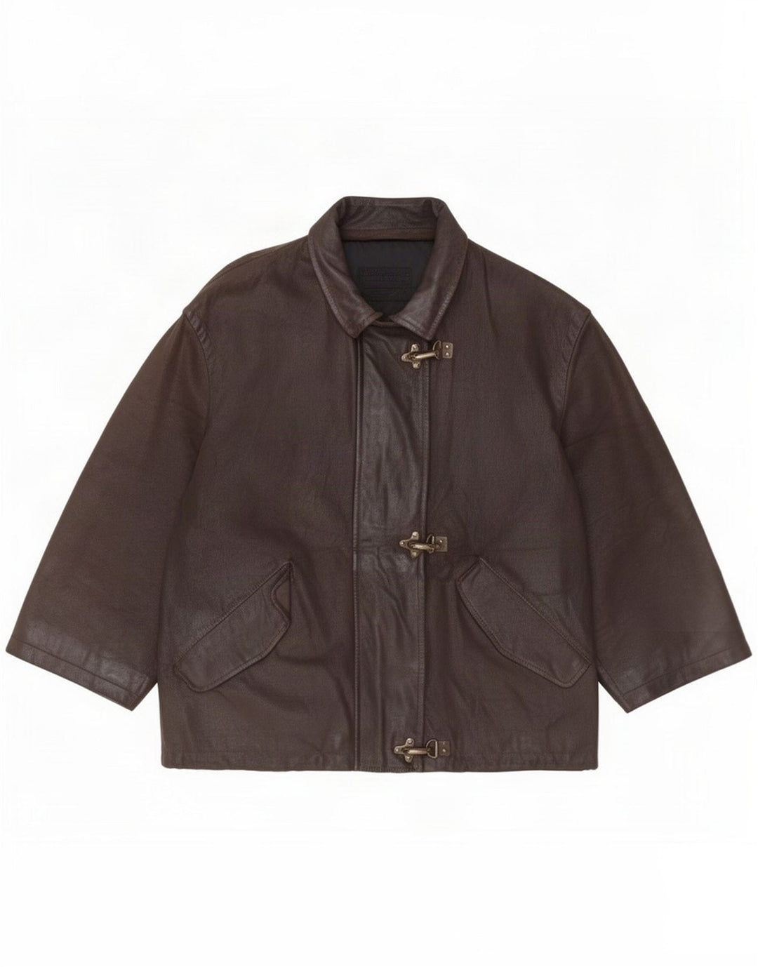Vintage Dame Læderjakke IT 44 Medium Brun