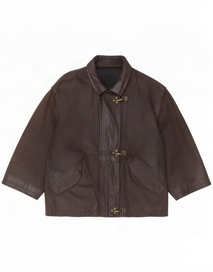 Vintage Dame Læderjakke IT 44 Medium Brun