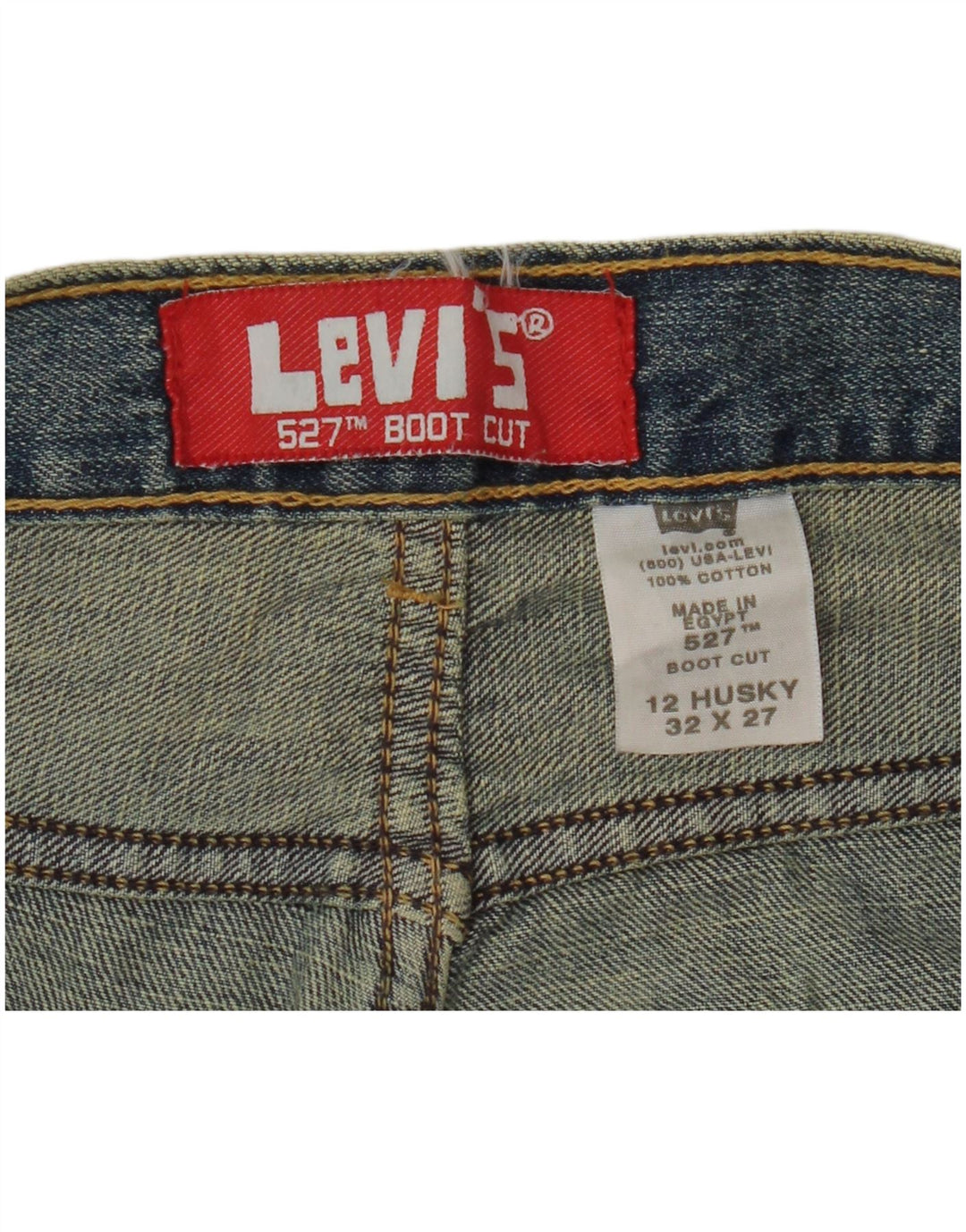 LEVI'S Boys Husky Bootcut Jeans 11-12 år W32 L27 Blue Cotton