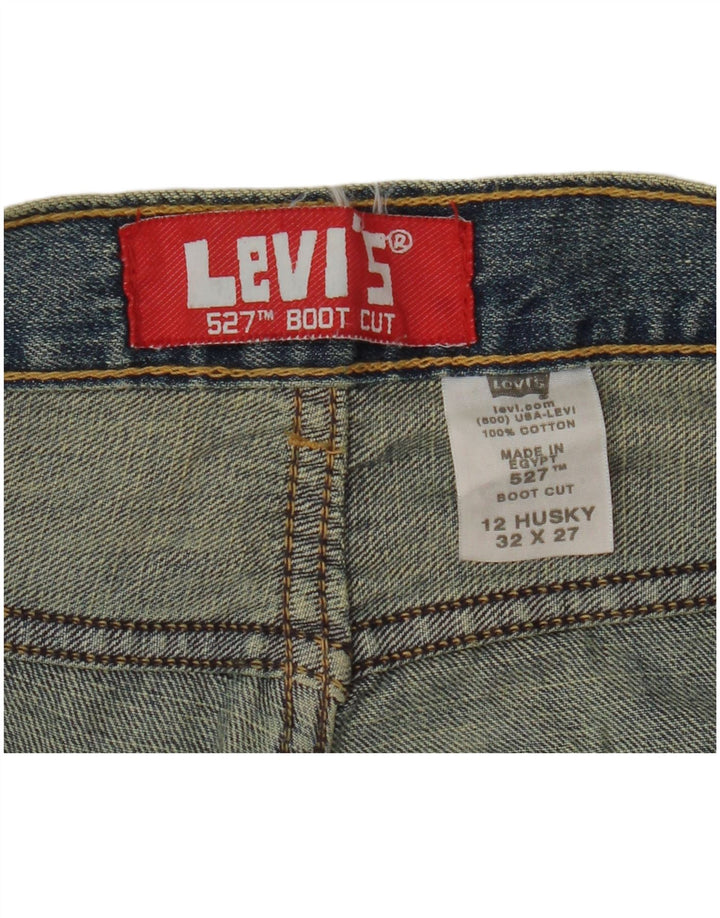 LEVI'S Boys Husky Bootcut Jeans 11-12 år W32 L27 Blue Cotton