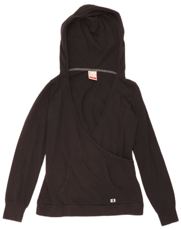 Champion Womens Heritage Fit Hoodie Jumper UK 12 Medium Black