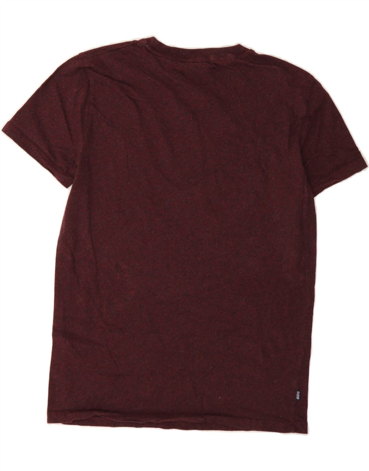 SUPERDRY Mens T-Shirt Top Medium Burgundy Flecked Cotton Vintage Superdry and Second-Hand Superdry from Messina Hembry 