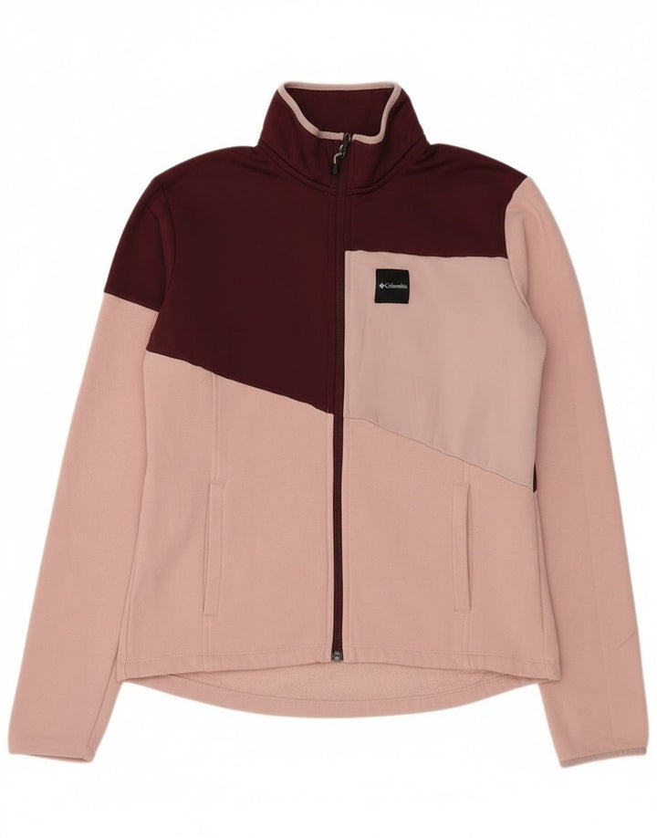 Columbia træningsdragt topjakke til kvinder UK 14 Medium Pink Colourblock