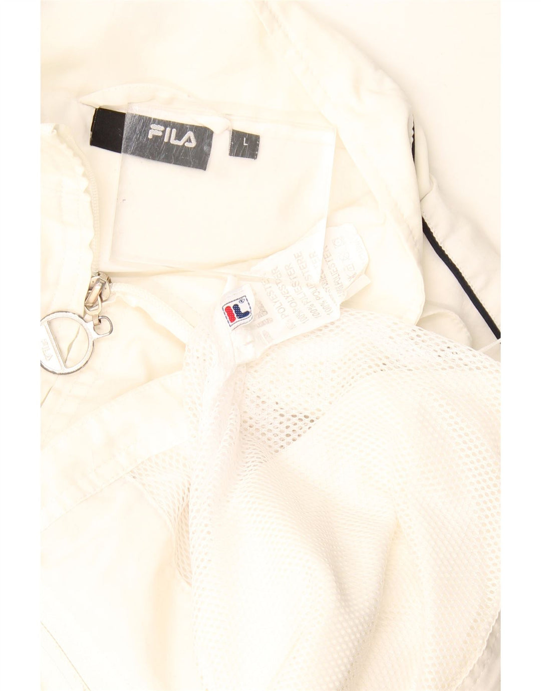 Fila træningsdragt topjakke til kvinder UK 16 Stor hvid polyester
