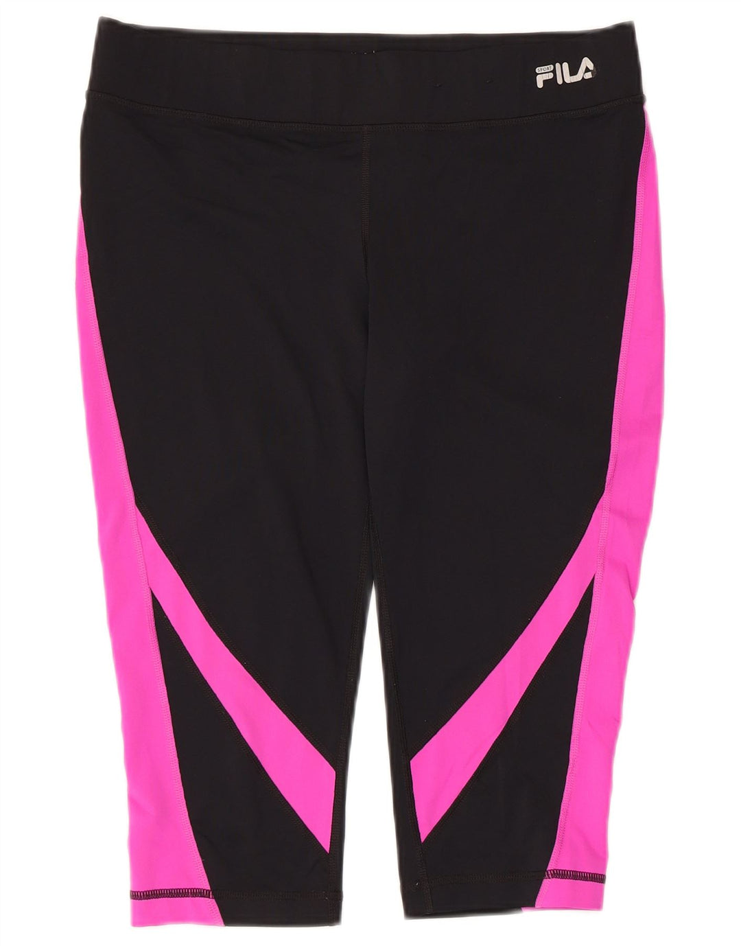 Fila Dame Capri Leggings UK 14 Medium Sort Colourblock Polyester