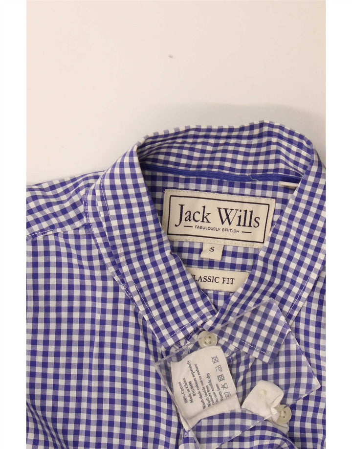 Jack Wills Herre Classic Fit skjorte lille blå Gingham bomuld