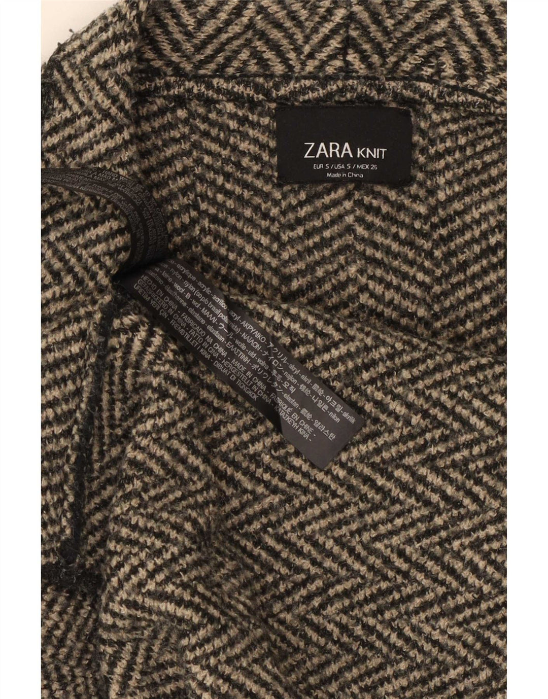 Zara Womens Asymmetrisk Open Cardigan Sweater UK 10 Small Grey Sildeben