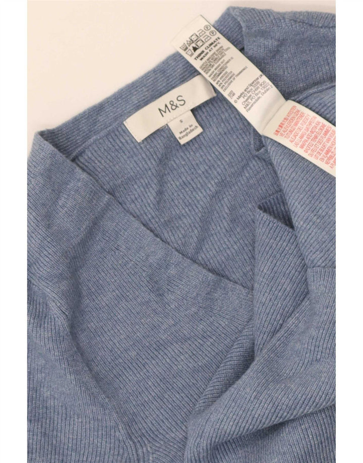 Marks & Spencer Damebluse Top UK 8 Small Blue Viscose