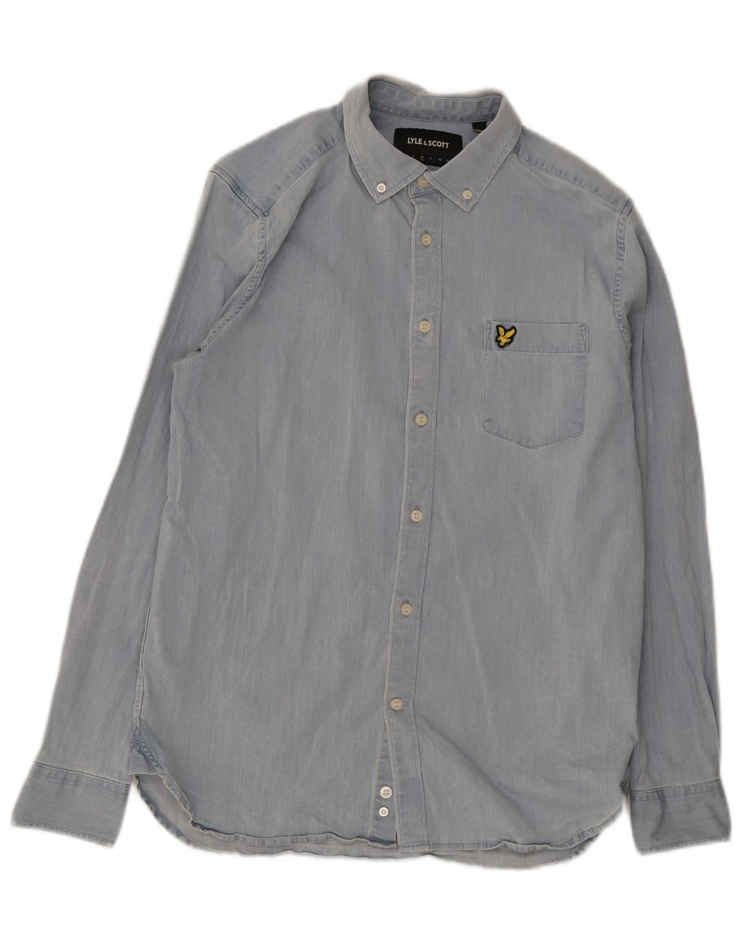 Lyle & Scott herreskjorte mellemblå bomuld