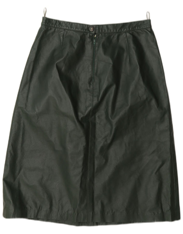 Vintage dame lædernederdel Medium W28 Grøn