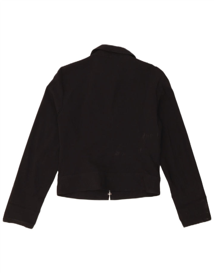 Zara Womens Bomber Jacket UK 14 Large Black Viscose