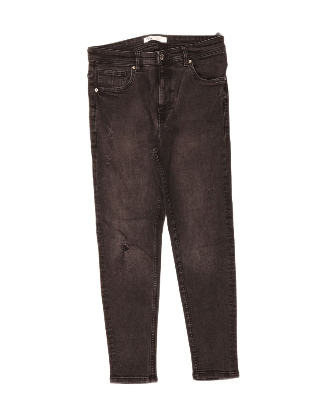ZARA Mens Distressed Slim Jeans EU 42 Large W32 L27 Black Cotton Vintage Zara and Second-Hand Zara from Messina Hembry 