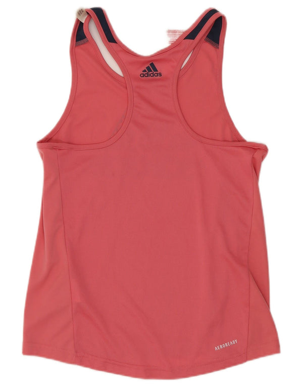 Adidas Pige Ærmeløs Grafisk Vest Top 11-12 År Pink Polyester Sports