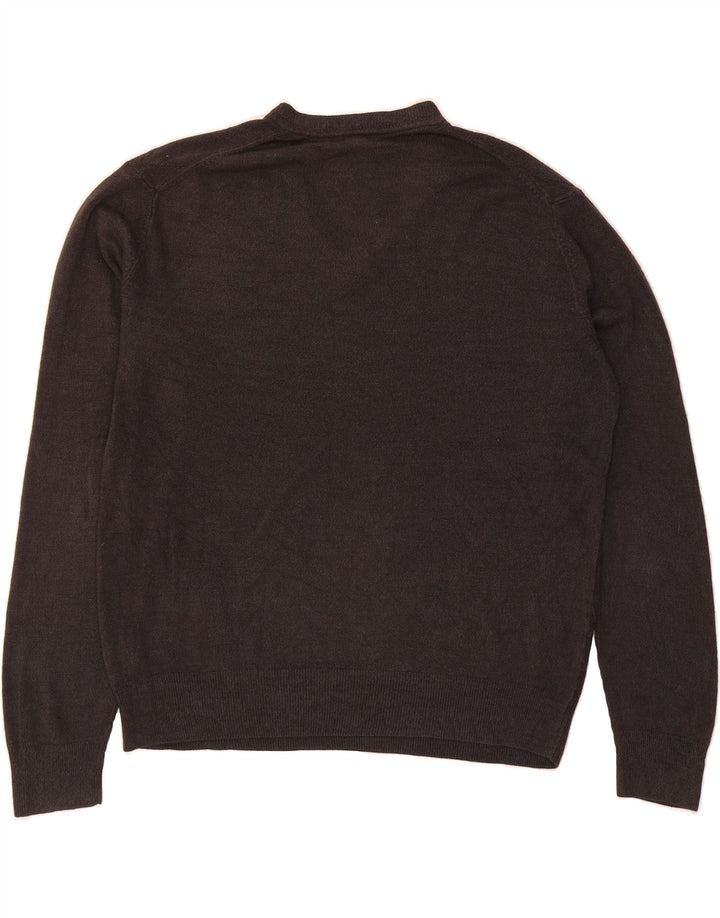 DOCKERS Mens V-Neck Jumper Sweater XL Black Acrylic Vintage Dockers and Second-Hand Dockers from Messina Hembry 